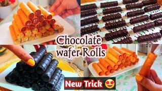 Chocolate wafer Rolls|| No Batter️No cooking️No Baking ️quick and easy