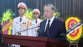 Chủ tịch nước Tô Lâm đọc điếu văn trong Lễ truy điệu Tổng Bí thư Nguyễn Phú Trọng