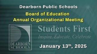 January 13, 2025, P 12 Board of Education Annual Organizational Meeting