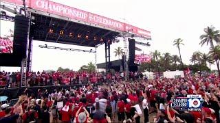 Florida Panthers celebrates in Fort Lauderdale Beach