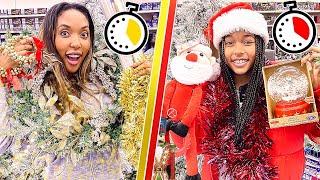 J'achète tout ROUGE VS elle achète tout DORÉ en DÉCORATIONS DE #NOËL - 10 Minutes #challenge  Xmas