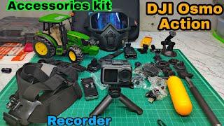 DJI Osmo Action Camera related accessories kit and mini Recoder Unboxing