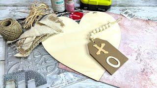 Shabby Chic Heart Decor || Using a Dollar Tree Wall Tile [ Just 1 Easy DIY ]