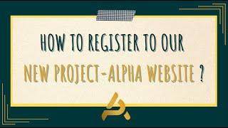 How to register to Alpha Web Portal?