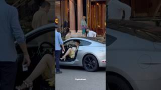 SEXY LADY ARRIVING WITH HER FORD MUSTANG #monaco #supercars #shorts #viral #trending #foryou #fyp