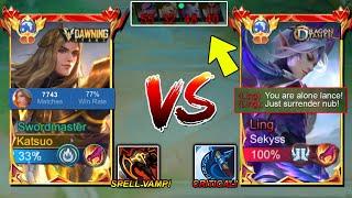 LANCELOT VS THE MOST AGGRESSIVE LING IN SOLO RANKED GAME! | SUPER INTENSE MATCH!  (WHO WIN?)