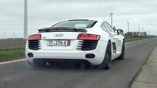 Audi R8 V8 with CAPRISTO Exhaust - PURE SOUND! Powerslide, LAUNCH CONTROL, Fly-by in Tunnel etc!!