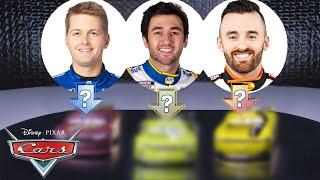 Revealing Cars with NASCAR Drivers Austin Dillon, William Byron, & Chase Elliott | Pixar Cars