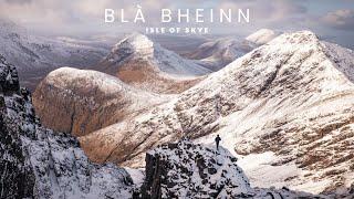 Winter Hiking Blà Bheinn in Isle of Skye's Snowy Mountains - Amazing Views and Drone Footage!