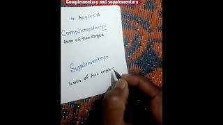 how to learn complementary and supplementary angles