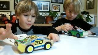 Paint Your Own Race Car!  Melissa and Doug Wooden Craft Toy - SuperTwins TV Review