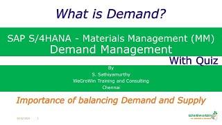 SAP MM – What is Demand Management? (S/4HANA Materials Management P2P Procure to Pay) 02-27