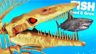 SKELETON MOSASAURUS vs ALL FISH! | Feed & Grow Fish
