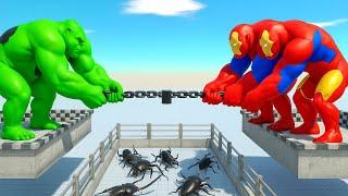  Epic Tug of War Gorilla Hulk vs Gorilla Iron Man Over Deadly Scorpion Pit!  Animal Revolt Battle