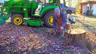 Stump Grinding with a Compact Tractor