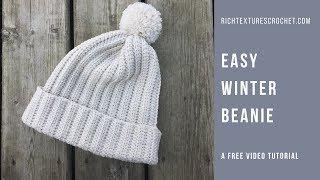 Easy Crochet Winter Ribbed Hat