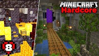 Minecraft Hardcore Let's Play : Nether Portal Cave and Bastion RAID! Episode 8