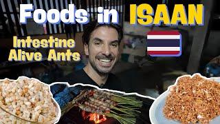 I tried Alive ANTS and Intestines! In Northeast Thailand