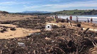 Así encontramos ayer la playa de Liencres