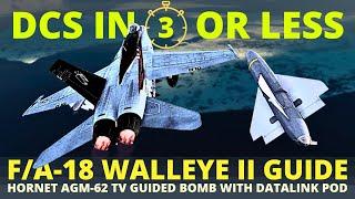 Hornet Walleye Datalink Tutorial - F18 AGM-62 Walleye II TV Guided Bomb - DCS in 3 Or Less