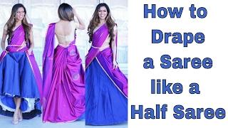 How to wear a Cancan Saree | How to Drape Saree like Half Saree | How to Half Saree | Tia Bhuva