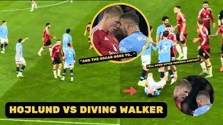 Rasmus Hojlund teased Kyle Walker for DIVING in their altercation