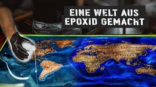 Weltkarte aus Epoxidharz