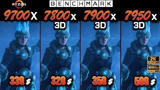 Ryzen 7 9700X vs 7 7800x3D vs 9 7900x3D vs 9 7950x3D / Test / 1080p - 1440p / RTX 4090