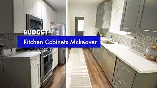 DIY kitchen cabinets paint and update for under $400!