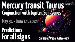 Mercury transit in Taurus 2024 | May 31 - June 14 | Vedic Astrology Predictions #astrology #taurus