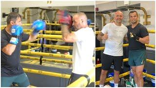 FIRST DAY OF CAMP! - JAMES ENGLISH ON THE PADS WITH ANDREW McCART PREPARING FOR HIS UPCOMING FIGHT