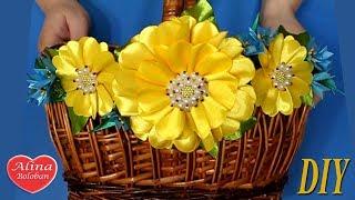 Пасхальная корзина канзаши. Мастер класс / Easter Flowers. Diy. Hand made