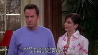 Chandler messing with Joey with subtitles