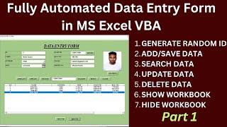 Fully Automated Data Entry Form in MS Excel VBA | English|
