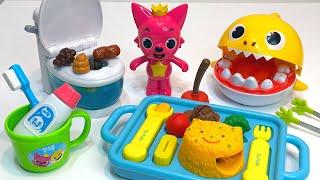 [Toy ASMR] Pinkfong Potty training Toy & Kitchen Toy & Eating ASMR | Satisfying Toy Unboxing ASMR