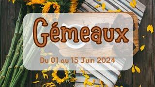  Gémeaux  du 01 au 15 Juin 2024 ️  Changement PROFESSIONNEL, BONHEUR et JOIE en Amour !!! 