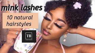 natural hairstyles & MINK LASHES | tiarra lashes  #22mmlashes #naturalhairstyles