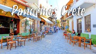 Crete Greece, Panormos, walking tour in 4K, Greece 2022