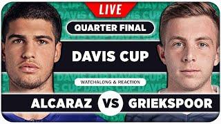 ALCARAZ vs GRIEKSPOOR • Davis Cup 2024 QF • LIVE Tennis Watchalong Stream