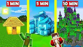 RICHEST GEM HOUSE Build Battle In Minecraft - NOOB VS PRO CHALLENGE - Maizen Mizen Mazien Parody