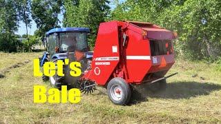 Baling Hay With The Massey Furguson 1734 Small Round Baler @wildcatwilly