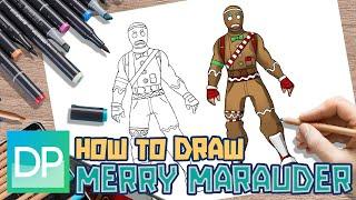 [DRAWPEDIA] HOW TO DRAW MERRY MARAUDER from FORTNITE - STEP BY STEP DRAWING TUTORIAL