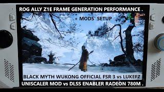 Black Myth Wukong Official FSR 3 vs LukeFZ Uniscaler vs DLSS Enabler Mods' Comparison Rog Ally Z1E