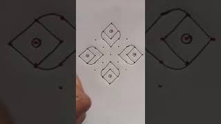 9 dot simple kolam| #latestrangoli #muggulu #fridayrangoli