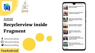 Recyclerview in Fragment Android Studio Tutorial || Recyclerview || Fragment || Java || 2023