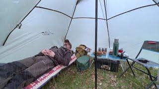 SOLO CAMPING HEAVY RAIN - LONG HEAVY RAIN NON STOP - ASMR