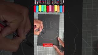 How To Draw Glow Effect With Posca Pens!  #art #drawing #shorts