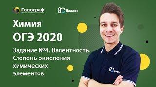 ОГЭ по Химии 2020. Задание №4. Валентность. Степень окисления химических элементов