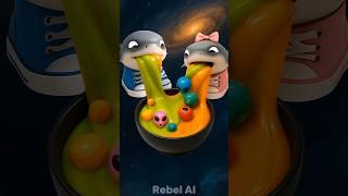 Tralalerito & Tralalerita Edible Cosmic Slime ASMR Baby Italian Brainrot Animals #brainrot #ai #asmr