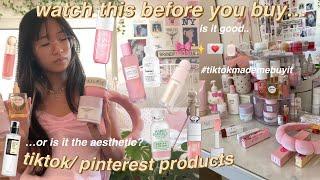  reviewing viral *aesthetic* tiktok/pinterest beauty products + brands, are they actually worth it?